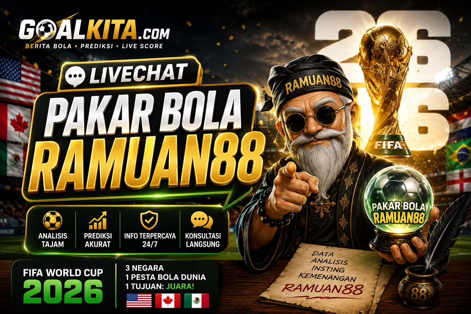 PAKAR BOLA RAMUAN88 — Livechat, Analisis Tajam, Prediksi Akurat, FIFA World Cup 2026