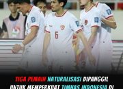 Tiga Pemain Naturalisasi Dipanggil ke Timnas Indonesia untuk Piala AFF 2024