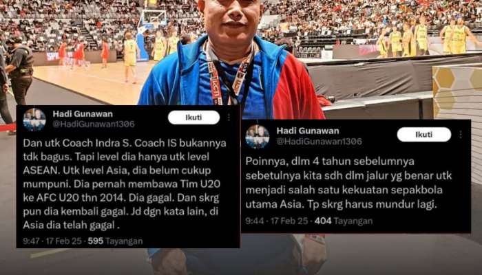 Hadi Gunawan Kritik Indra Sjafri: “Di Asia, Dia Telah Gagal”